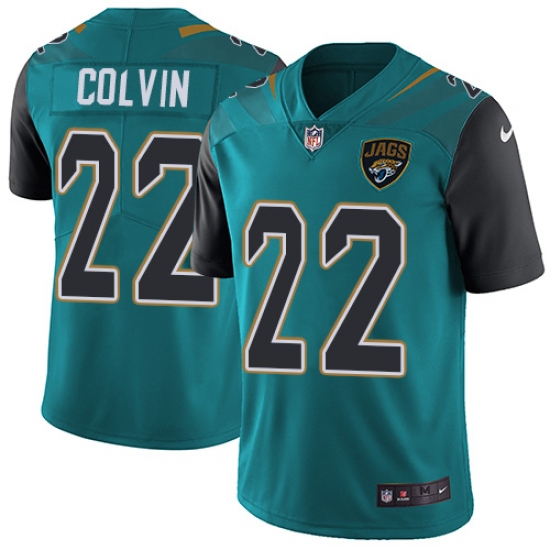 Men's Nike Jacksonville Jaguars 22 Aaron Colvin Teal Green Team Color Vapor Untouchable Limited Player NFL Jersey