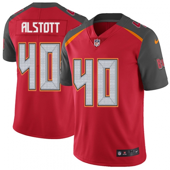 Men's Nike Tampa Bay Buccaneers 40 Mike Alstott Red Team Color Vapor Untouchable Limited Player NFL Jersey