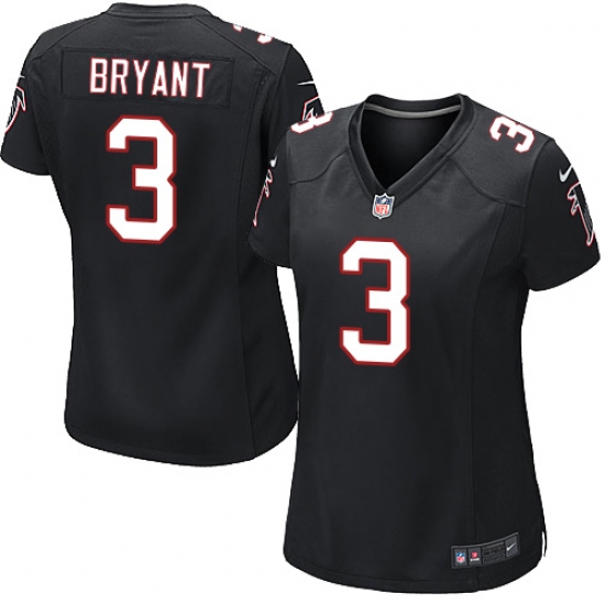 Women's Nike Atlanta Falcons 3 Matt Bryant Game Black Alternate NFL Jersey