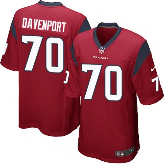 Men's Nike Houston Texans 70 Julien Davenport Game Red Alternate NFL Jersey