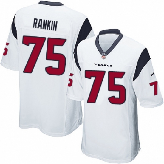 Men's Nike Houston Texans 75 Martinas Rankin Game White NFL Jersey