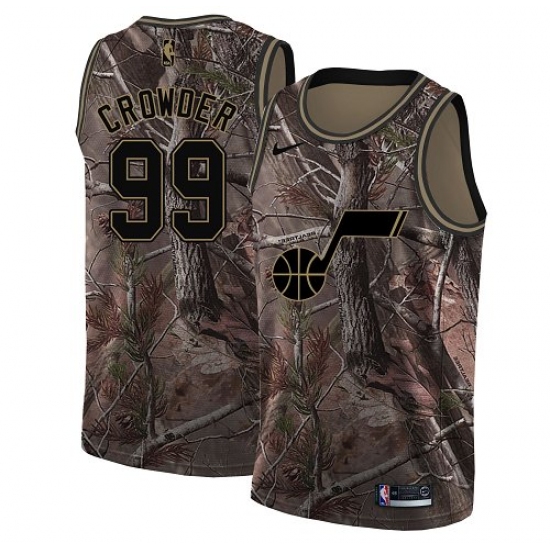 Men's Nike Utah Jazz 99 Jae Crowder Swingman Camo Realtree Collection NBA Jersey