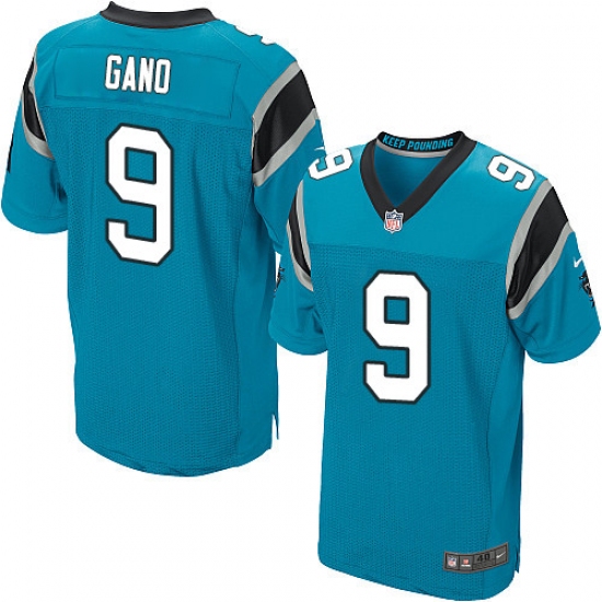 Men's Nike Carolina Panthers 9 Graham Gano Elite Blue Alternate NFL Jersey