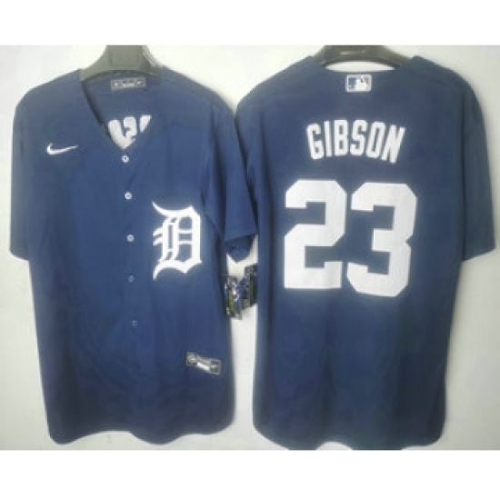 Men's Detroit Tigers 23 Kirk Gibson Navy Blue Stitched Cool Base Jersey