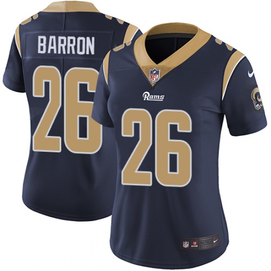 Women's Nike Los Angeles Rams 26 Mark Barron Navy Blue Team Color Vapor Untouchable Limited Player NFL Jersey