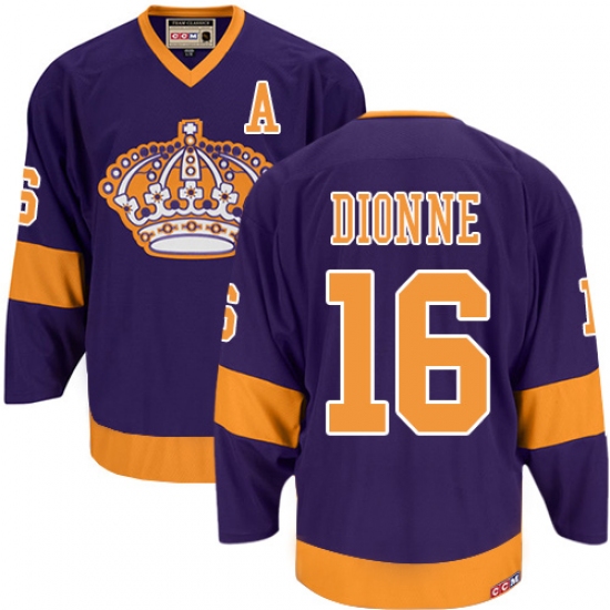 Men's CCM Los Angeles Kings 16 Marcel Dionne Premier Purple Throwback NHL Jersey