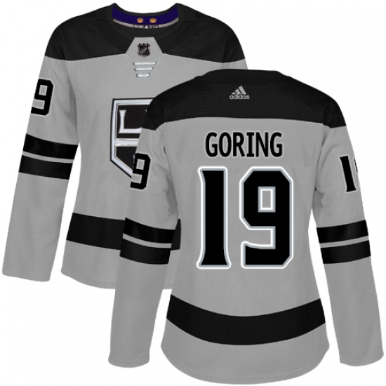 Women's Adidas Los Angeles Kings 19 Butch Goring Authentic Gray Alternate NHL Jersey