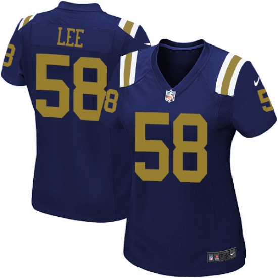 Women's Nike New York Jets 58 Darron Lee Limited Navy Blue Alternate NFL Jersey