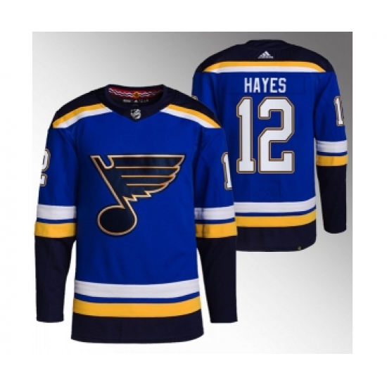 Men's St. Louis Blues 12 Kevin Hayes Blue Stitched Jersey