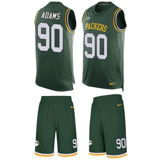 Men's Nike Green Bay Packers 90 Montravius Adams Limited Green Tank Top Suit NFL Jersey