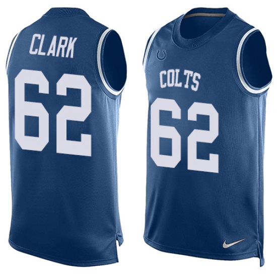 Men's Nike Indianapolis Colts 62 Le'Raven Clark Limited Royal Blue Player Name & Number Tank Top NFL Jersey