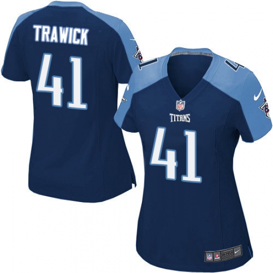 Women's Nike Tennessee Titans 41 Brynden Trawick Game Navy Blue Alternate NFL Jersey