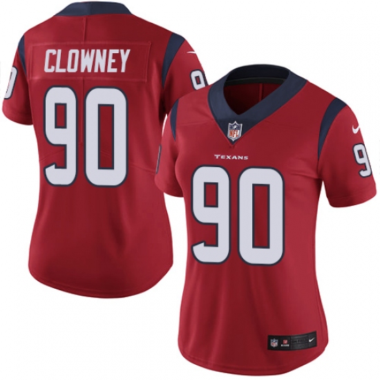 Women's Nike Houston Texans 90 Jadeveon Clowney Elite Red Alternate NFL Jersey