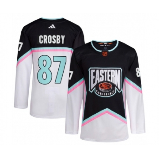 Men's Pittsburgh Penguins 87 Sidney Crosby White Black 2023 All-Star Stitched Jersey