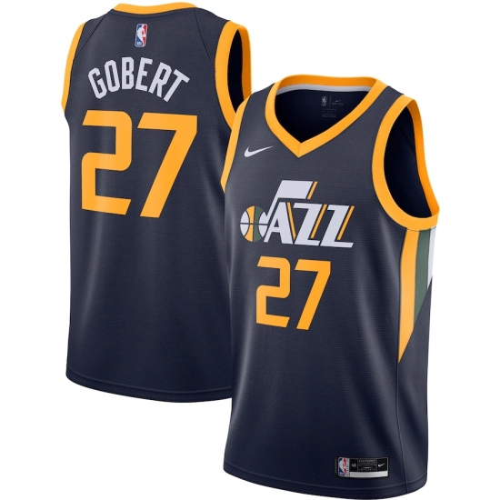 Men's Utah Jazz 27 Rudy Gobert Nike Navy 2020-21 Swingman Jersey