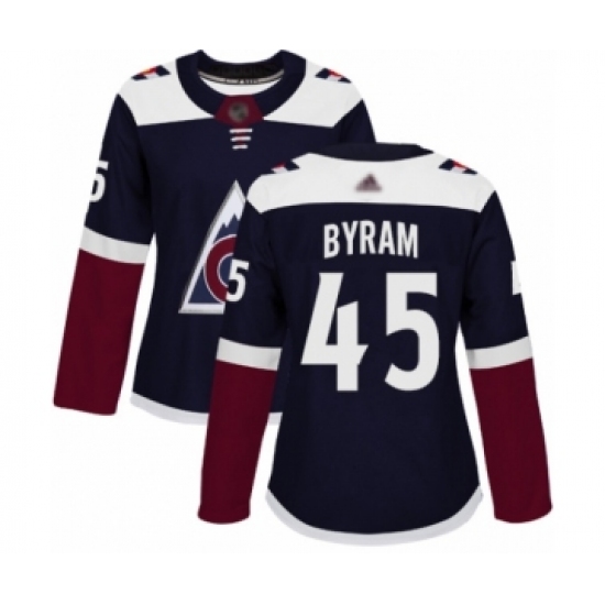 Women's Colorado Avalanche 45 Bowen Byram Authentic Navy Blue Alternate Hockey Jersey