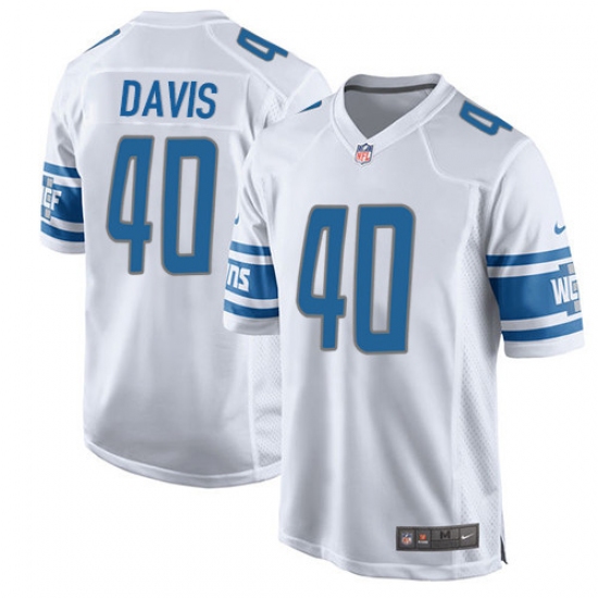 Men's Nike Detroit Lions 40 Jarrad Davis Game White NFL Jersey