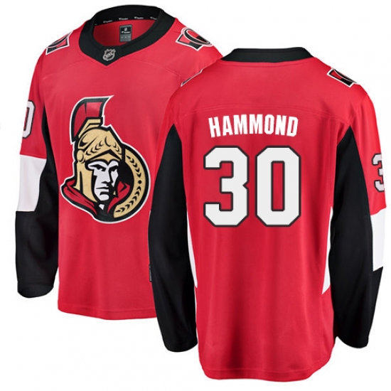 Youth Ottawa Senators 30 Andrew Hammond Fanatics Branded Red Home Breakaway NHL Jersey