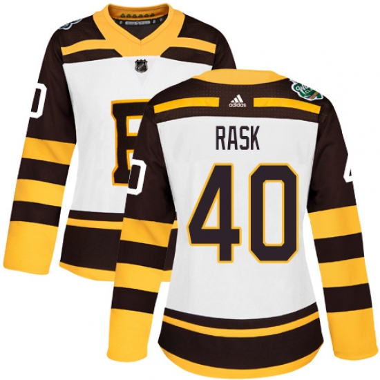 Women's Adidas Boston Bruins 40 Tuukka Rask Authentic White 2019 Winter Classic NHL Jersey