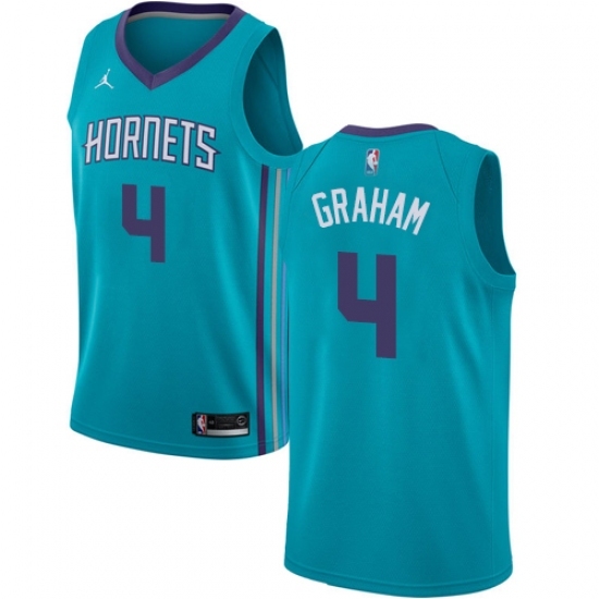 Men's Nike Jordan Charlotte Hornets 4 Devonte Graham Swingman Teal NBA Jersey - Icon Edition