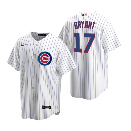 Men's Nike Chicago Cubs 17 Kris Bryant White Home Stitched Baseball Jersey