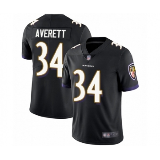 Men's Baltimore Ravens 34 Anthony Averett Black Alternate Vapor Untouchable Limited Player Football Jersey