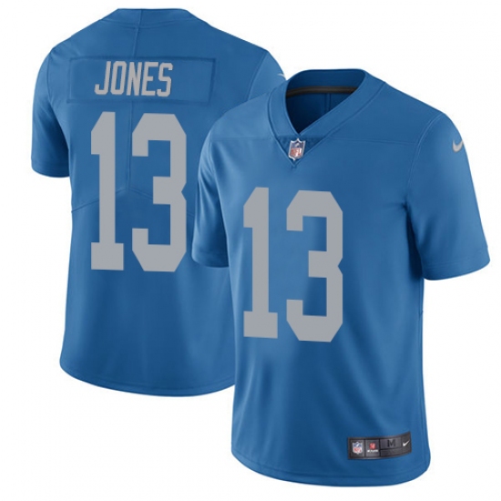 Men's Nike Detroit Lions 13 T.J. Jones Blue Alternate Vapor Untouchable Limited Player NFL Jersey