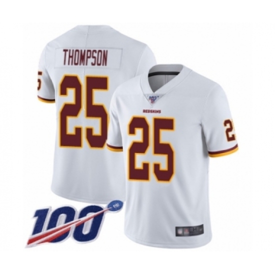 Men's Washington Redskins 25 Chris Thompson White Vapor Untouchable Limited Player 100th Season Football Jersey