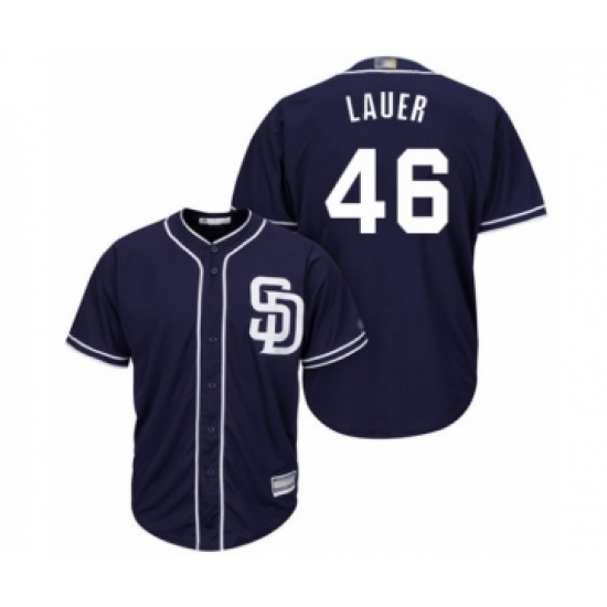 Youth San Diego Padres 46 Eric Lauer Authentic Navy Blue Alternate 1 Cool Base Baseball Player Jersey