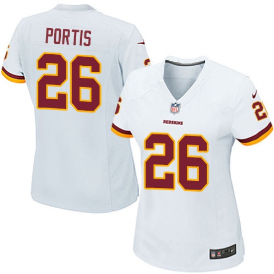 Women's Nike Washington Redskins 26 Clinton Portis Game White NFL Jersey