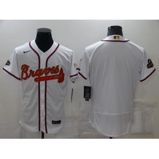 Men's Atlanta Braves Blank White 2022 Gold Program Authentic Player Jersey