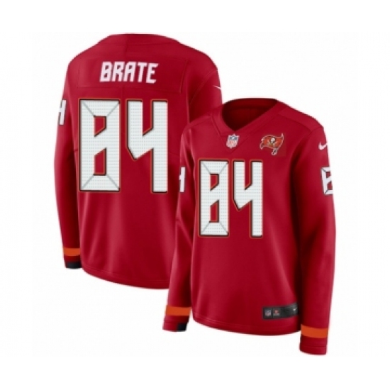 Women's Nike Tampa Bay Buccaneers 84 Cameron Brate Limited Red Therma Long Sleeve NFL Jersey