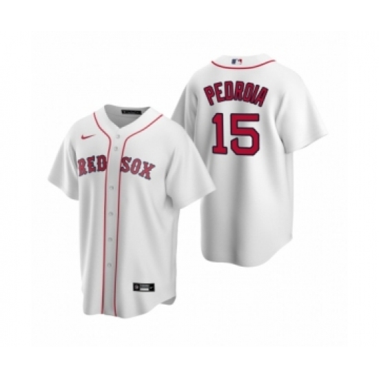 Women's Boston Red Sox 15 Dustin Pedroia Nike White Replica Home Jersey