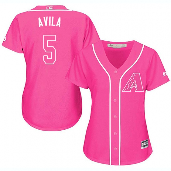 Women's Majestic Arizona Diamondbacks 5 Alex Avila Replica Pink Fashion MLB Jersey