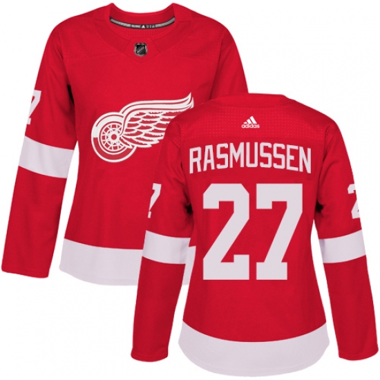 Women's Adidas Detroit Red Wings 27 Michael Rasmussen Premier Red Home NHL Jersey