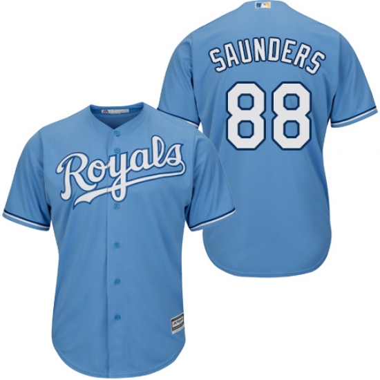 Youth Majestic Kansas City Royals 88 Michael Saunders Replica Light Blue Alternate 1 Cool Base MLB Jersey