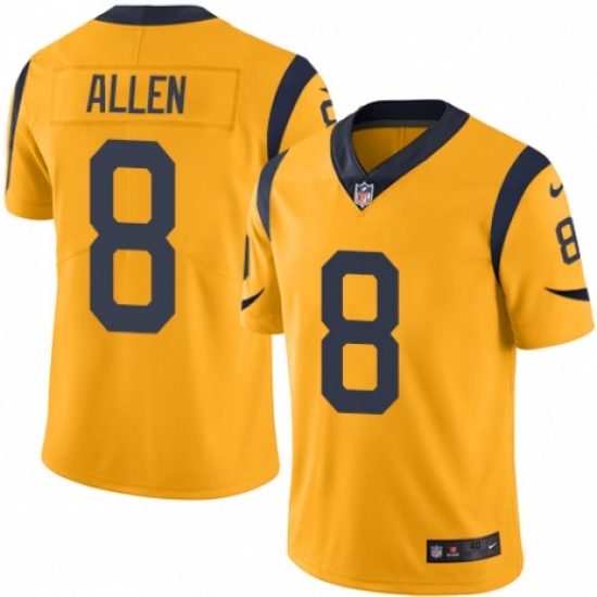 Men's Nike Los Angeles Rams 8 Brandon Allen Limited Gold Rush Vapor Untouchable NFL Jersey