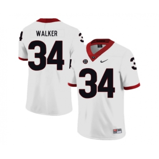 Georgia Bulldogs 34 Herchel Walker White Nike College Football Jersey