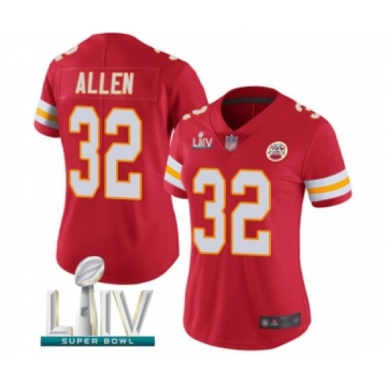 Women's Kansas City Chiefs 32 Marcus Allen Red Team Color Vapor Untouchable Limited Player Super Bowl LIV Bound Football Jersey