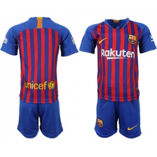 Barcelona Blank Home Kid Soccer Club Jersey