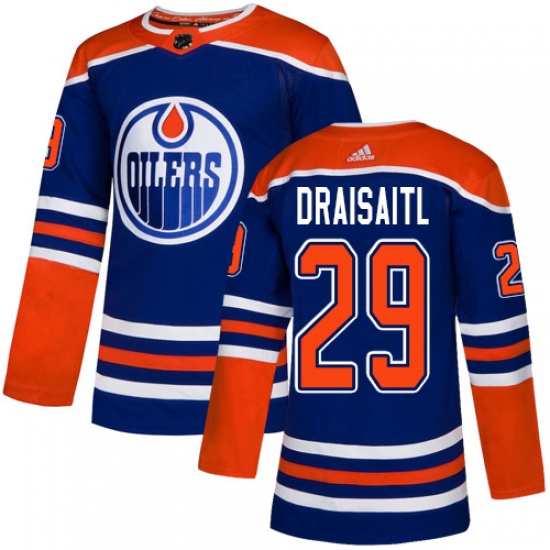 Youth Adidas Edmonton Oilers 29 Leon Draisaitl Authentic Royal Blue Alternate NHL Jersey