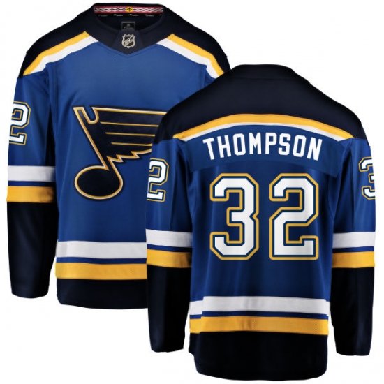 Men's St. Louis Blues 32 Tage Thompson Fanatics Branded Royal Blue Home Breakaway NHL Jersey