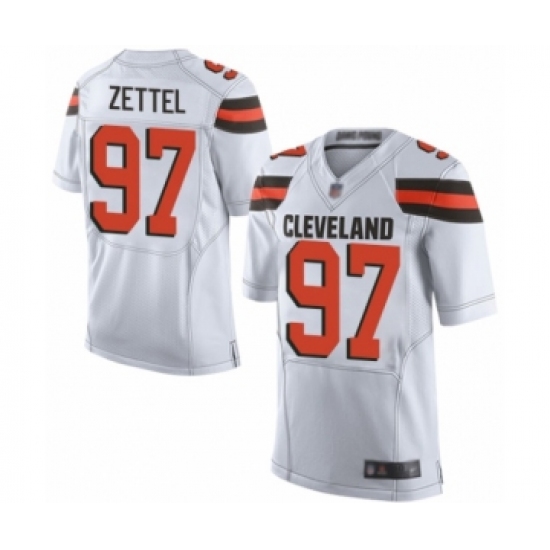 Men's Cleveland Browns 97 Anthony Zettel Elite White Football Jersey