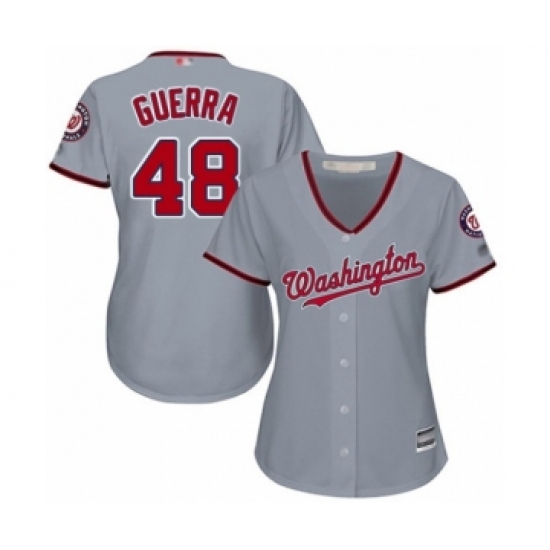 Women's Washington Nationals 48 Javy Guerra Authentic Grey Road Cool Base Baseball Player Jersey