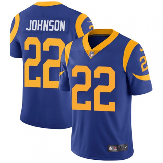 Youth Nike Los Angeles Rams 22 Trumaine Johnson Royal Blue Alternate Vapor Untouchable Limited Player NFL Jersey