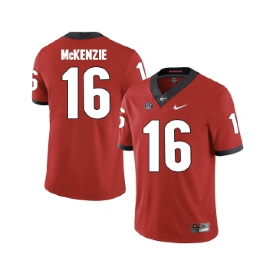 Georgia Bulldogs 16 Isaiah McKenzie Red College Football Jersey