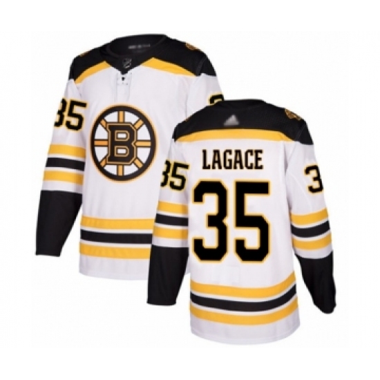 Youth Boston Bruins 35 Maxime Lagace Authentic White Away Hockey Jersey