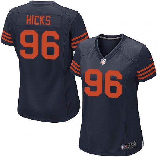 Women's Nike Chicago Bears 96 Akiem Hicks Game Navy Blue Alternate NFL Jersey