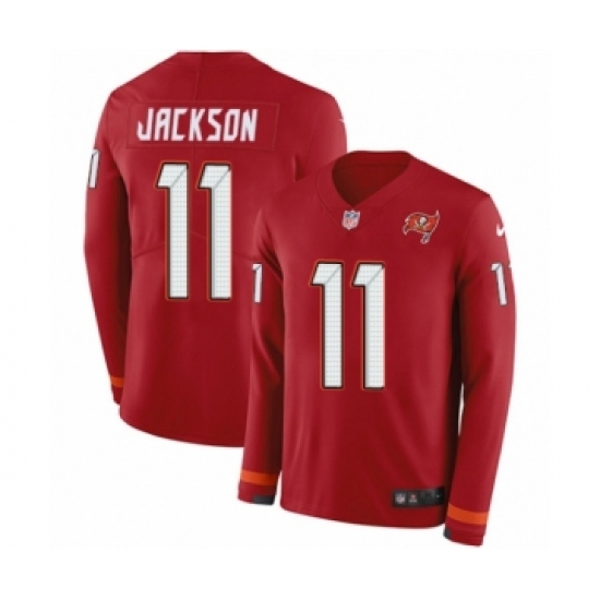 Men's Nike Tampa Bay Buccaneers 11 DeSean Jackson Limited Red Therma Long Sleeve NFL Jersey