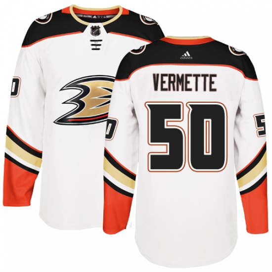 Youth Adidas Anaheim Ducks 50 Antoine Vermette Authentic White Away NHL Jersey